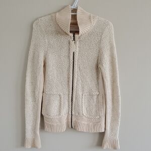 Sleeping on Snow By Anthropologie Cream Knit Sweater Wool Alpaca Cardigan Size S